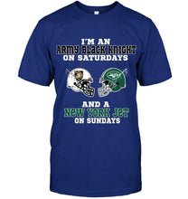 Load image into Gallery viewer, I'm Army Black Knight on saturdays and New York Jet on sundays shirt