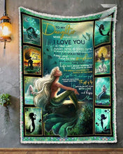Load image into Gallery viewer, mom to daughter i love you mermaid quilt blanket