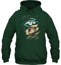 Load image into Gallery viewer, New York Jets and Army Black Knights layer under ripped shirt