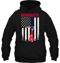 Load image into Gallery viewer, Massachusetts New England Patriots Boston Red Soxamerican flag shirt