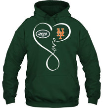 Load image into Gallery viewer, New York Jets New York Mets love heart shirt