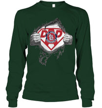 Load image into Gallery viewer, St. Louis Cardinals dad superman shirt