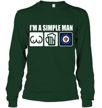 Load image into Gallery viewer, I'm simple man loves bobs beer Winnipeg Jets fan shirt