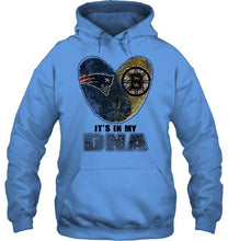 Load image into Gallery viewer, New England Patriots and Boston Bruins it's my dna love fingerprints shirt