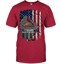 Load image into Gallery viewer, St Louis Cardinals nation american flag ripped shirt