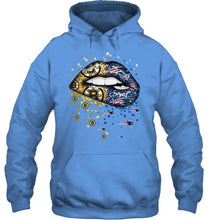 Load image into Gallery viewer, New England Patriots and Boston Bruins glitter pattern sexy lips t shirt
