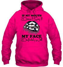 Load image into Gallery viewer, If my mouth doesn't say it my face definitely will Winnipeg Jets lips shirt
