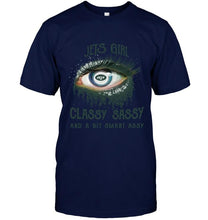 Load image into Gallery viewer, New York Jets girl classy sasy and a bit smart asy glitter pattern eye t shirt