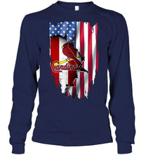 Load image into Gallery viewer, St Louis Cardinals flag ripped american flag shirt