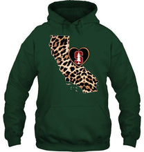 Load image into Gallery viewer, Stanford Cardinal Leopard State Map love shirt