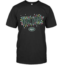 Load image into Gallery viewer, New York Jets christmas fairy lights t shirt