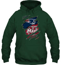 Load image into Gallery viewer, New England Patriots and UMass Minutemens layer under ripped shirt
