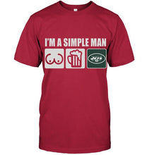 Load image into Gallery viewer, I'm simple man loves bobs beer New York Jets fan shirt