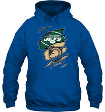 Load image into Gallery viewer, New York Jets and Army Black Knights layer under ripped shirt