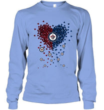 Load image into Gallery viewer, Winnipeg Jets dual colors tiny heart shaped shirt