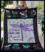 Load image into Gallery viewer, believe there are angels among us dragonflies love blanket