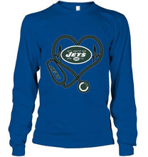 Load image into Gallery viewer, New York Jets nurse scope love heartbeat shirt
