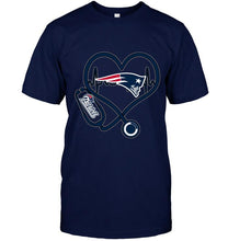 Load image into Gallery viewer, New England Patriots nurse scope love heartbeat shirt