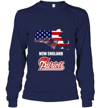 Load image into Gallery viewer, New England Patriots Massachusetts 4th July independence day american flag shirt