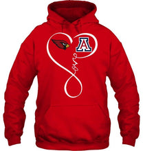 Load image into Gallery viewer, Arizona Cardinals Arizona Wildcats love heart shirt