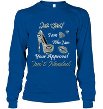 Load image into Gallery viewer, New York Jets girl i am who i am your approval isn't needed high heel lips diamond glitter pattern t shirt