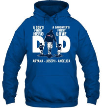 Load image into Gallery viewer, New England Patriots son's 1st hero daugther's 1st love Aryana Joseph Angelica shirt