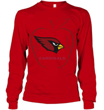 Load image into Gallery viewer, Arizona Cardinals heartbeat teacher apple shirt