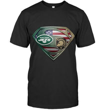 Load image into Gallery viewer, New York Jets and Army Black Knights superman american flag layer shirt