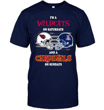 Load image into Gallery viewer, I'm Arizona Wildcats on Saturdays and Arizona Cardinals on Sundays shirt