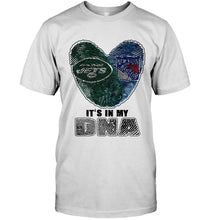 Load image into Gallery viewer, New York Jets and New York Rangers it's my dna love fingerprints shirt
