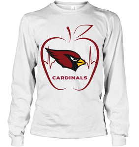 Arizona Cardinals heartbeat teacher apple shirt