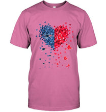 Load image into Gallery viewer, New England Patriots and Boston Red Sox tiny hearts shaped fan shirt