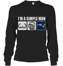 Load image into Gallery viewer, I'm simple man loves bobs beer New England Patriots fan shirt
