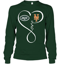 Load image into Gallery viewer, New York Jets New York Mets love heart shirt