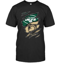 Load image into Gallery viewer, New York Jets and Army Black Knights layer under ripped shirt