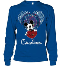 Load image into Gallery viewer, Mickey loves Arizona Cardinals fan shirt