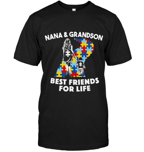 Autism nana & grandson best friends for life shirt