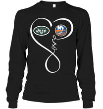 Load image into Gallery viewer, New York Jets New york Islanders love heart shirt