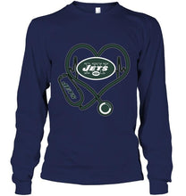 Load image into Gallery viewer, New York Jets nurse scope love heartbeat shirt