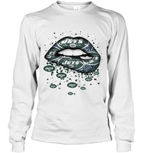 Load image into Gallery viewer, New York Jets heart glitter pattern lips shirt