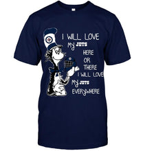 Load image into Gallery viewer, I will love my Winnipeg Jets here or there love everywhere the cat fan simpson shirt