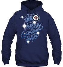 Load image into Gallery viewer, Winnipeg Jets crown haters gonna hate glitter pattern t shirt