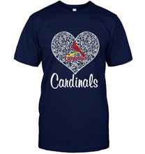 Load image into Gallery viewer, St Louis Cardinals heart floral pattern shirt