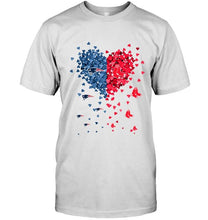 Load image into Gallery viewer, New England Patriots and Boston Red Sox tiny hearts shaped fan shirt