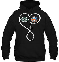 Load image into Gallery viewer, New York Jets New york Islanders love heart shirt