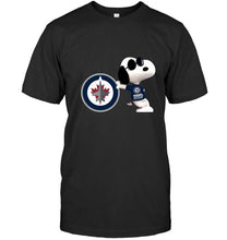 Load image into Gallery viewer, Winnipeg Jets snoopy sun glasses proud fan shirt