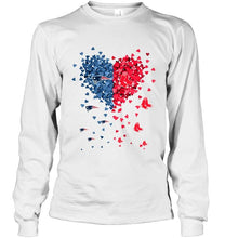 Load image into Gallery viewer, New England Patriots and Boston Red Sox tiny hearts shaped fan shirt