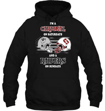 Load image into Gallery viewer, I'm Stanford Cardinal on Saturdays and Oakland Raiders on Sundays shirt