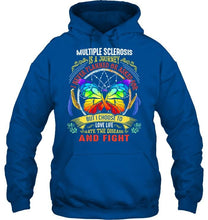 Load image into Gallery viewer, Multiple sclerosis is journey i never planned or asked for but i choose to love life fight butterfly Black T Shirt