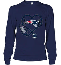 Load image into Gallery viewer, New England Patriots nurse scope love heartbeat shirt
